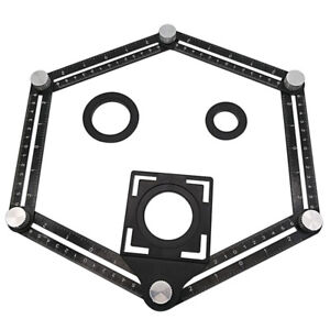 Multi-Angle Winkelmesser Lineal Vorlage Schablon Messen Messgerät Aluminium DS