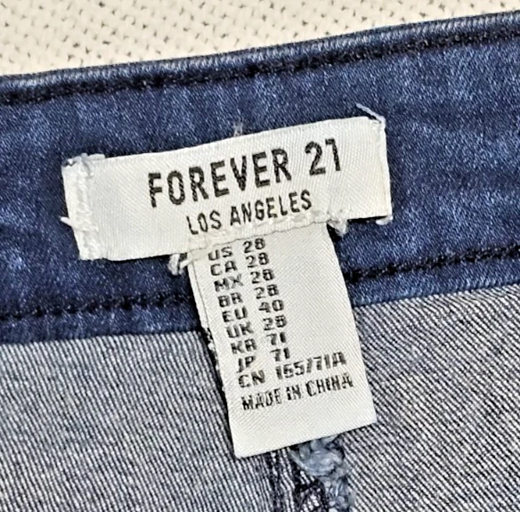 Forever 21 Blue Womens Short Shorts Size 28 Side Zipper - Image 3 of 4