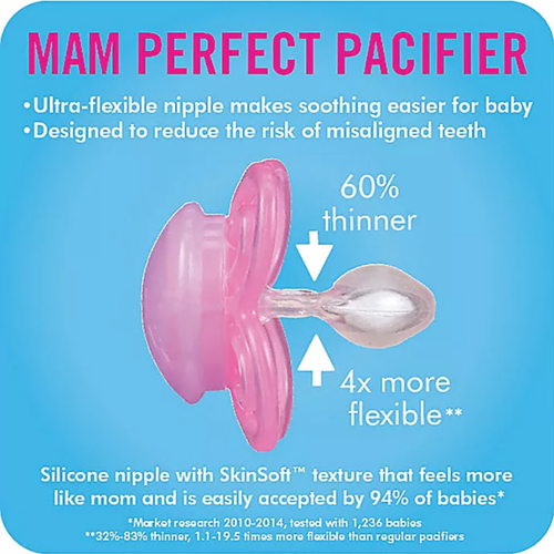 MAM Perfect Collection Pacifiers 0 - 6m Blue/Clear - Picture 5 of 7