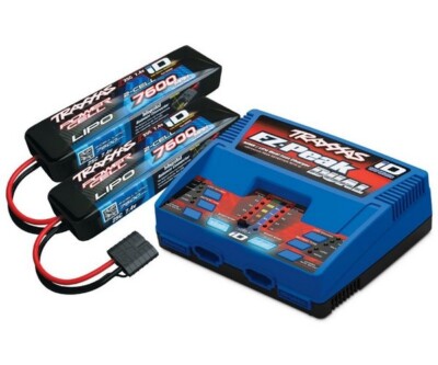 Traxxas 2991GX DUAL EZ-Peak Plus-Lader 2972GX + 2x 2S Lipo 7600mAh 2869X iD