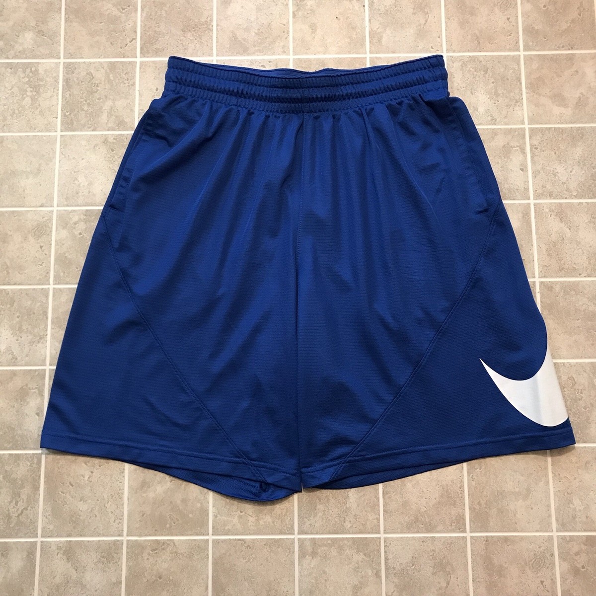 Nike Dri-Fit Basketball Shorts Big Swoosh Logo Blue 9