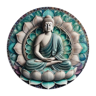 Buddha Lotus Mouse Pad   Peaceful Meditation Design, Spiritual Desk Decor
