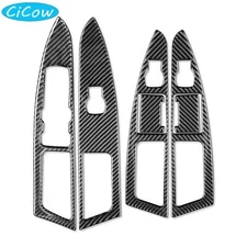 For Ford Fusion Mondeo 13-19 Window Lift Switch Panel Trim Real Carbon Fiber