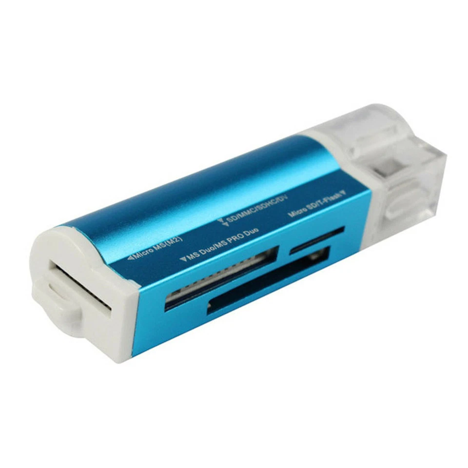 Kartenlesegerät Kartenleser TF Card Reader Micro SD MMC M2 USB Stick Blau - Bild 3 von 4