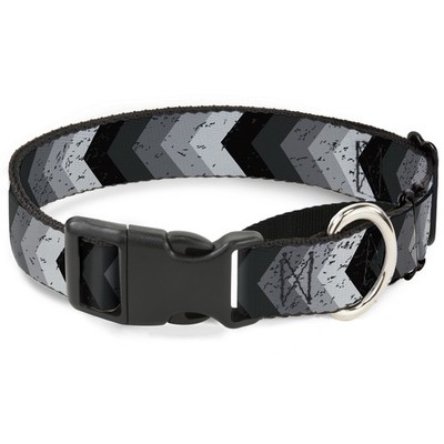 Plastic Martingale Collar Chevron Weathered Black/Grays WIDE-Large 1 (US IMPORT)