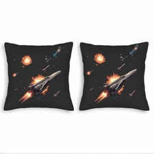 Set of 2 18x18in Throw Pillow Covers - Stylish Space Scene for Couch Bed Car