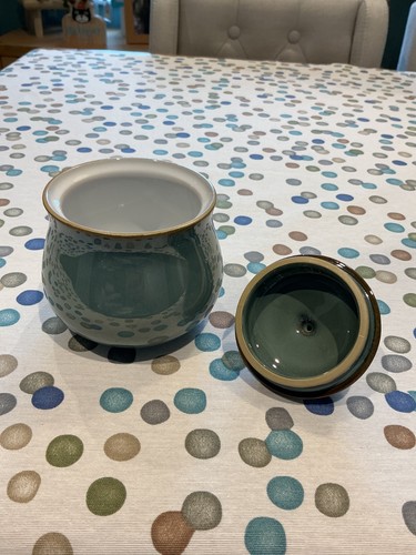 DENBY REGENCY GREEN LIDDED SUGAR BOWL STONEWARE TABLEWARE EXCELLENT COND. - Picture 9 of 16
