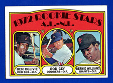 1972 TOPPS #761 ROOKIE STARS BEN OGLIVIE, RON CEY, WILLIAMS CARD -- EX / EX MINT. rookie card picture