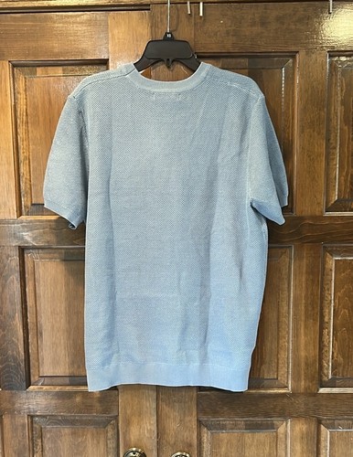 NWT PJ Paul Jones Men’s Knit Crew Neck Light Blue Shirt Size XL Waffle Pullover - Picture 2 of 7