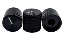 Black Aluminum Guitar Knobs  – Textured - Choose Quantity - New