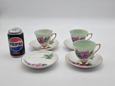 Roslyn China Wheatcroft Roses PRELUDE Pattern 3 Cups & 4 Saucers