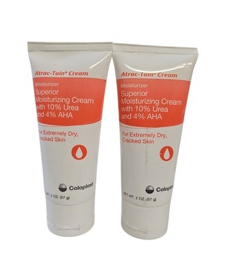 2 Pack Coloplast Atrac Tain Superior Moisturizing Cream 10% Urea  2 oz BB 3/28