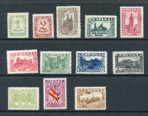 SPAIN 1936 MH Set to 10 Pesetas 12 Stamps