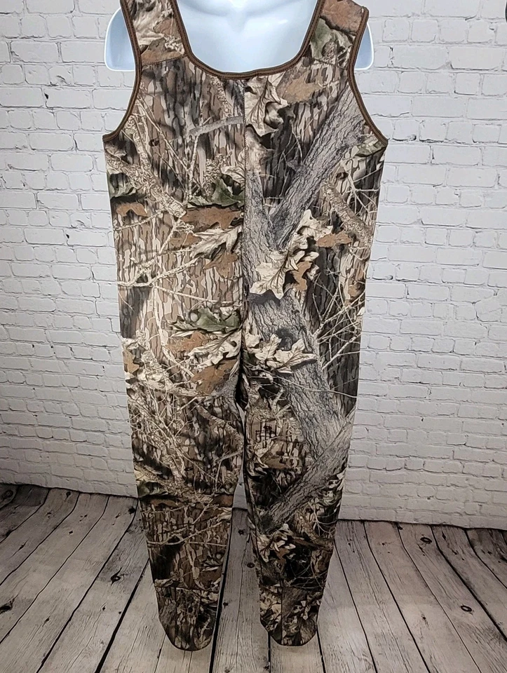 Hodgman Brown Mossy Oak Camo Neoprene Footed Hunting Overalls Bibbed Pants XXL - Image 2 of 4