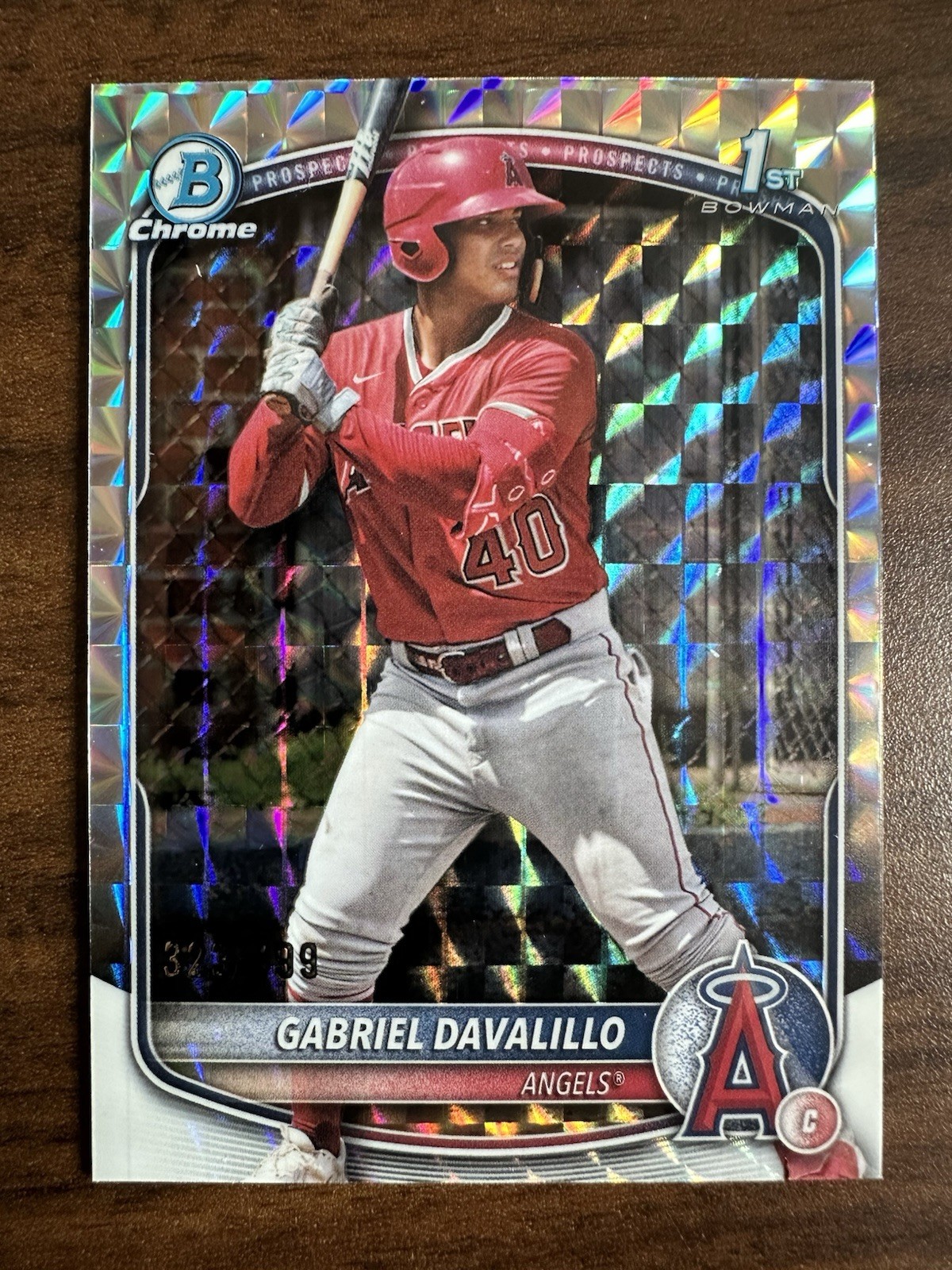 2025 BOWMAN CHROME GABRIEL DAVALILLO 1ST PROSPECT GEOMETRIC REFRACTOR /499 RC