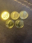 ROOSEVELT DIME GOLD PLATED LOT OF 5