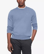 Calvin Klein Men's Supima Cotton Logo Crewneck Sweater Forever Blue-2XL