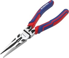 Needle Nose Pliers Paper Clamp Precision CRV Steel Soft Grip Wire Cutter 6 Inch