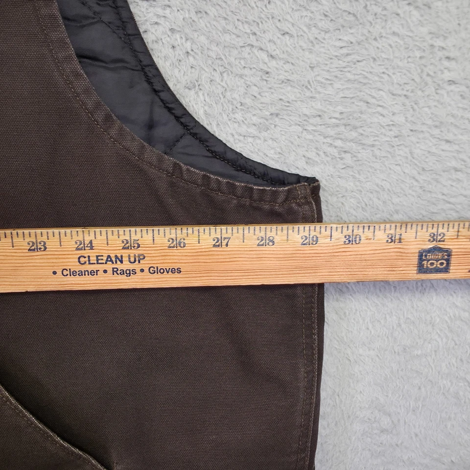 Chaleco Carhartt Arenisca Para Hombres 3XL Marrón Edredón Forrado Bandera EE. UU. Águila Calva Patriótico Foto 4 de 4