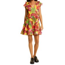 Farm Rio Fruit Dream Ruffle Cotton Pineapple Print Mini Dress Size Small NWT