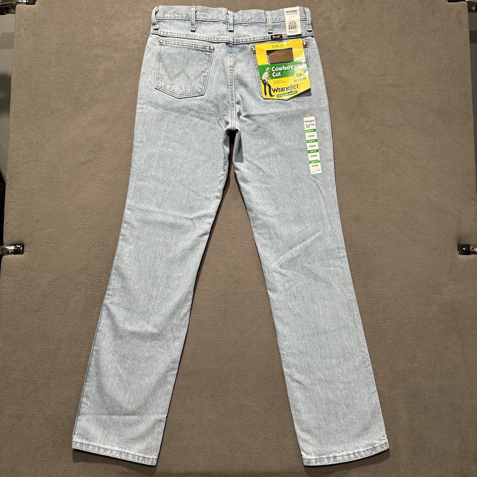 Mens 33x34 Light Wash Blue Denim 936gbh Slim Fit Cowboy Cut