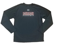 Under Armour Miami Redhawks Long Sleeve Shirt Mens Medium Black University Ohio
