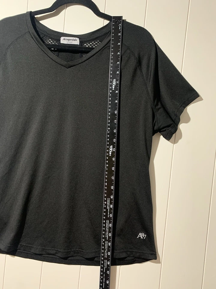Camisa Top Deportiva Deportiva Aéropostale Para Mujer Talla XL o 1XL Negra Elastizada Activa Foto 2 de 4