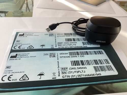 Oticon Own 1 CIC Rechargeable Hearing Aids for Both Ears w/ Charging Case
