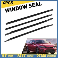 For 2016-2021 Honda Civic Sedan 4pcs Weatherstrip Window Moulding Trim Seal Belt
