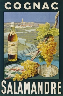 Cognac Salamandre vintage fine liquor ad poster 12x18