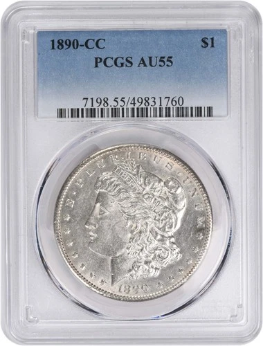 1890-CC Morgan Silver Dollar AU55 PCGS
