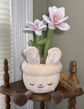 NWT EASTER Greenhouse by Russ 12 inch Plush Lily Potted Plant  Luca  Bunny Ears