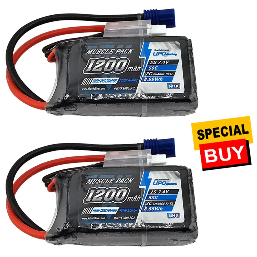 Batterie de Bateau RC 12000Ah 7.4V Lithiu Rechargeable Légère Grande