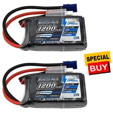 NHX RC 2S 7.4V 1200mAh 50C Losi Mini T/B  JRX2 Lipo Battery w/ EC2 Plug 2 