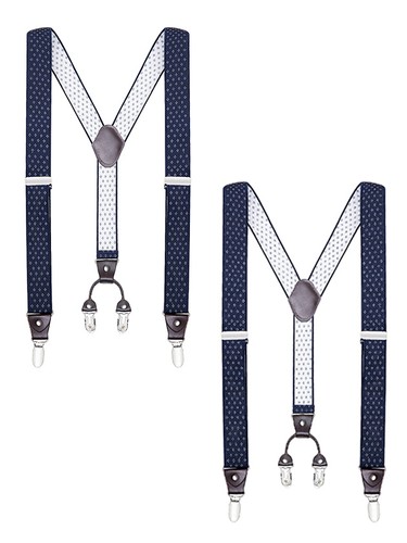 Buyless Fashion 2 Pack Suspender Men - 48" Elastic Adjustable Straps 1 1/4" - Y - Picture 113 of 133