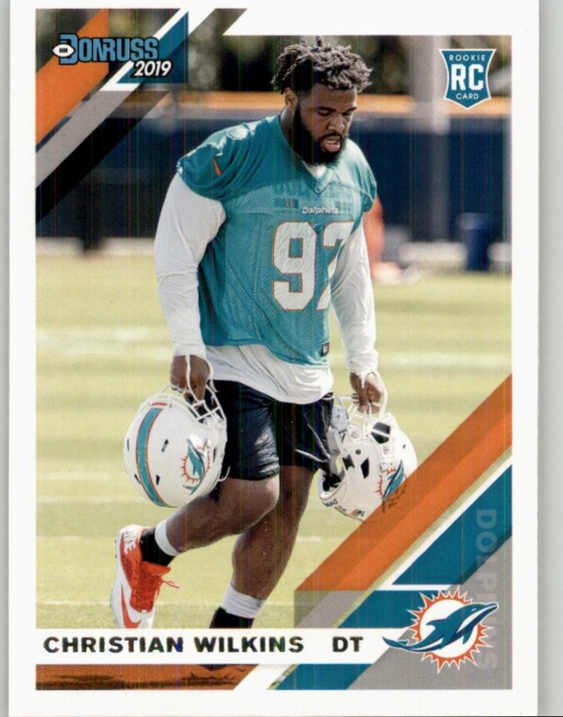 2019 Donruss Christian Wilkins Rookie #255 RC Miami Dolphins