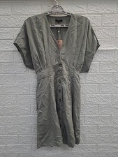 New Quince Vintage Wash Tensel  Button Front Dress Women's US Size M