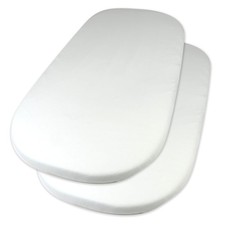 2-Pack Organic Cotton Fitted Bassinet Sheet, White, One Size