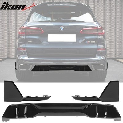 Fits 19-23 BMW G05 X5 M Sport Rear Splitter Apron+Rear Diffuser Gloss Black