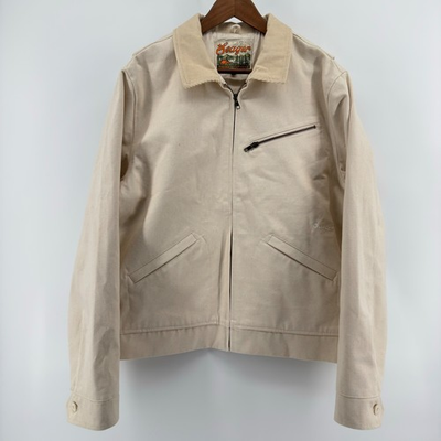 #ad Seager Huckberry Ranch Chore Jacket Natural Canvas Cream Corduroy Mens L NWOT $90.00