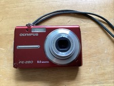 Olympus FE-280 8.0MP Digital Camera Red - No Battery No Charger - SD Card Issue