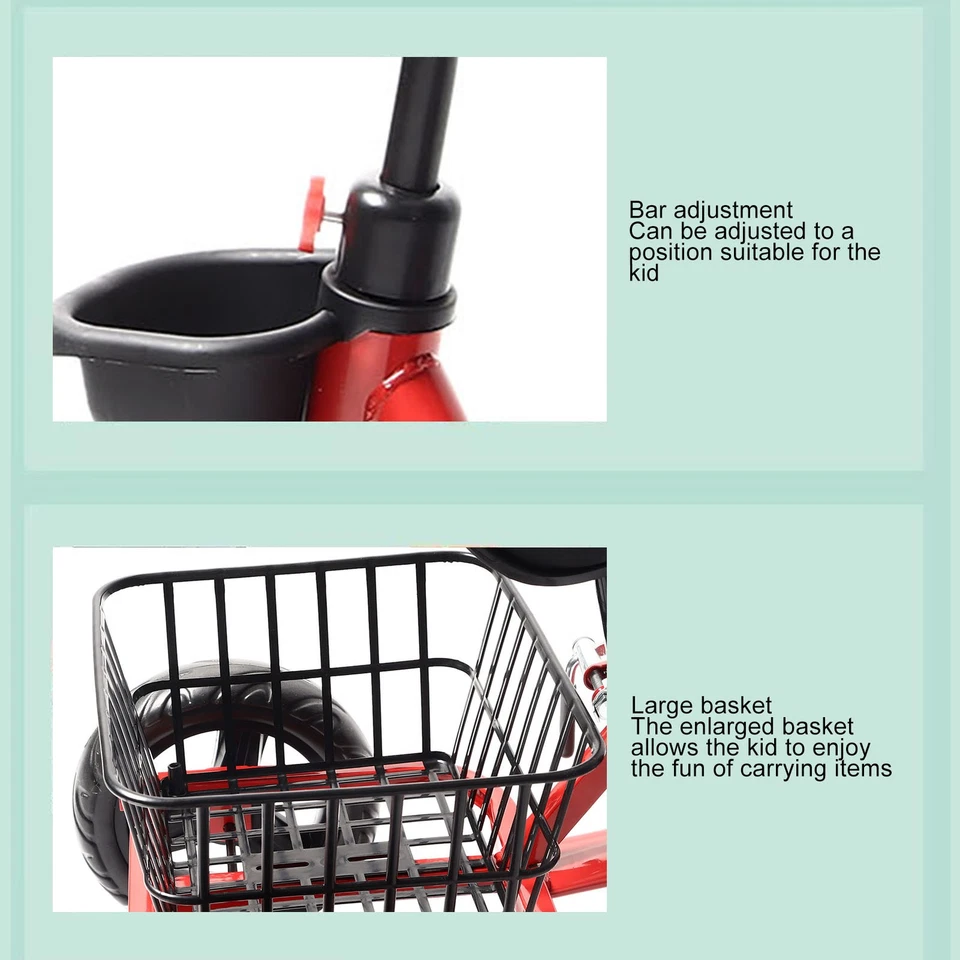 Balance-Dreiräder Für Jungen Und Mädchen Bequemer Griff Metall-Polyurethan - Bild 3 von 4