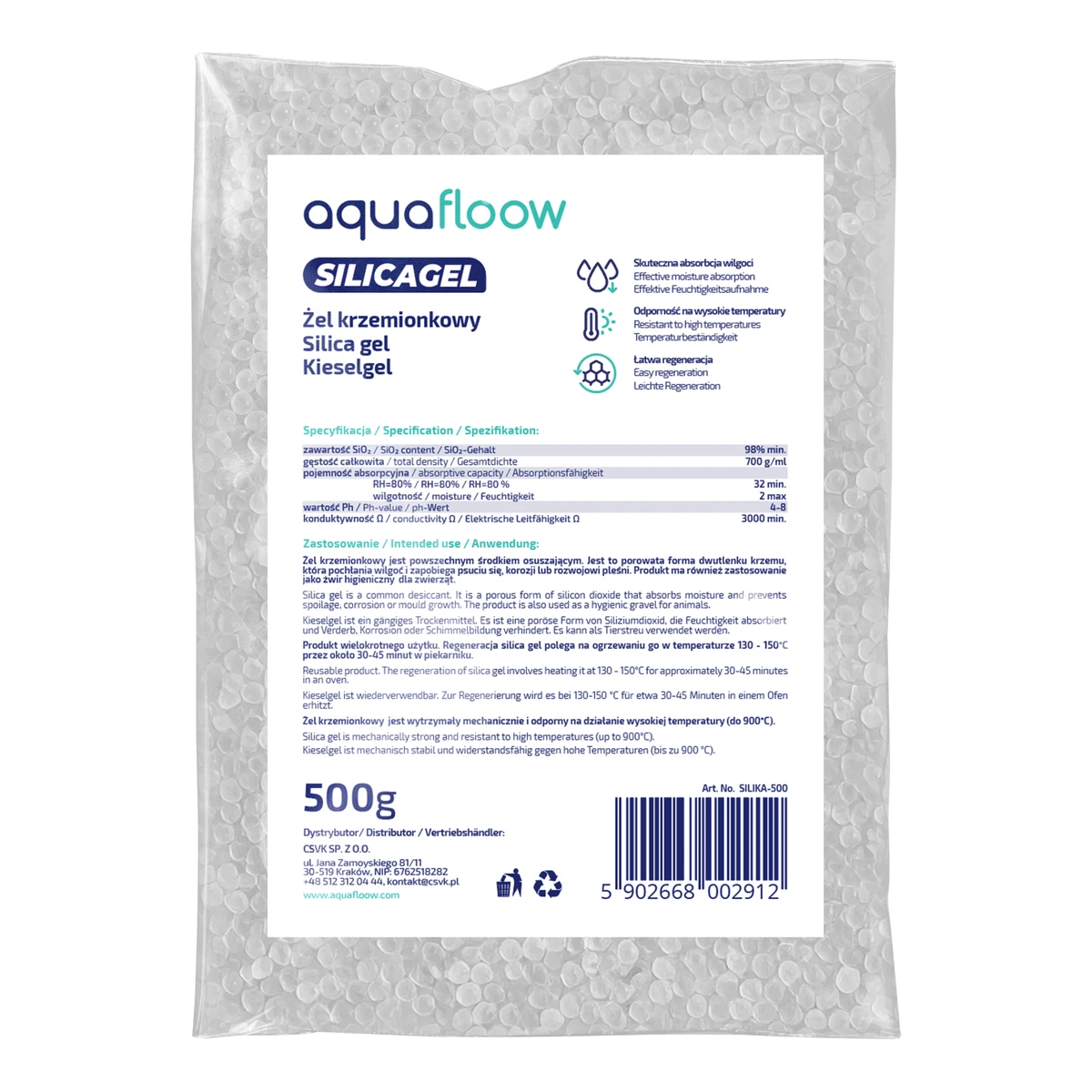 Silica Gel regenerierbar Weiß, Trockenmittel ohne Indikator 500g-1kg-2kg