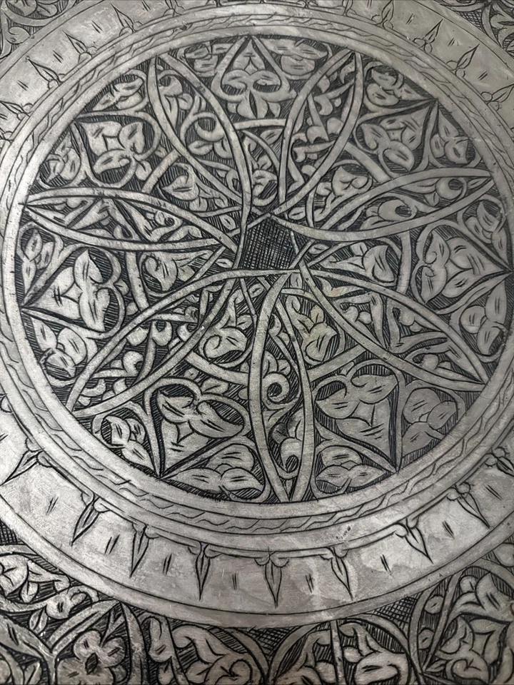 Bandeja de pared decorativa antigua persa de cobre Foto 2 de 4