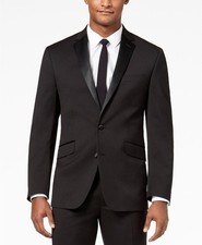 Kenneth Cole Mens Slim Fit Tuxedo Jacket 40 Regular Black 29454006-006