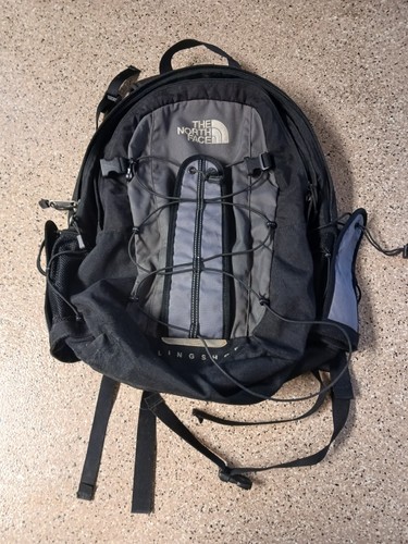 The North Face Slingshot Backpack Black Padded Large Compartments Bungee Cord - Picture 1 of 5