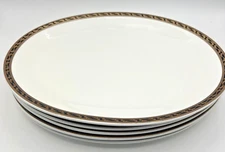 Steelite International Oval Serving Platters Set 5 England Black Gold Trim 12.5"