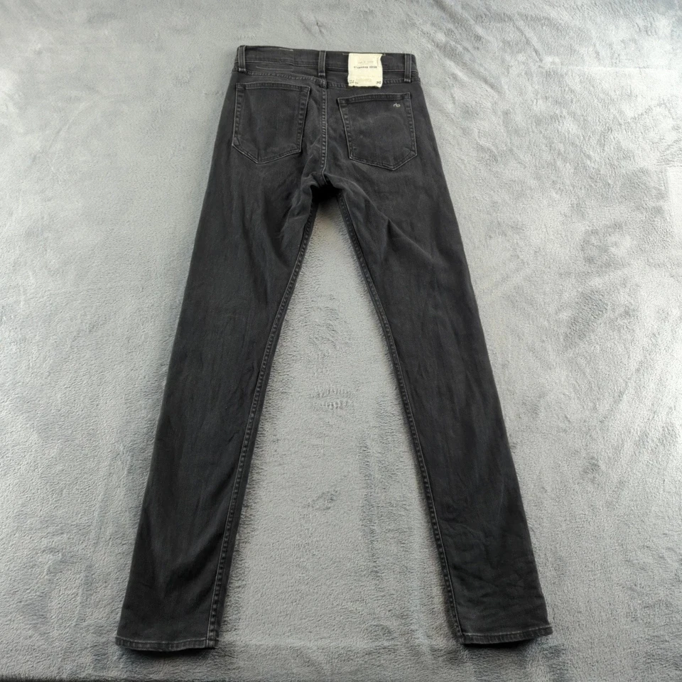 Rag & Bone Jeans Mens 30x34 Black Standard Issue Fit 2 Slim Leg Button Fly USA - Image 3 of 4