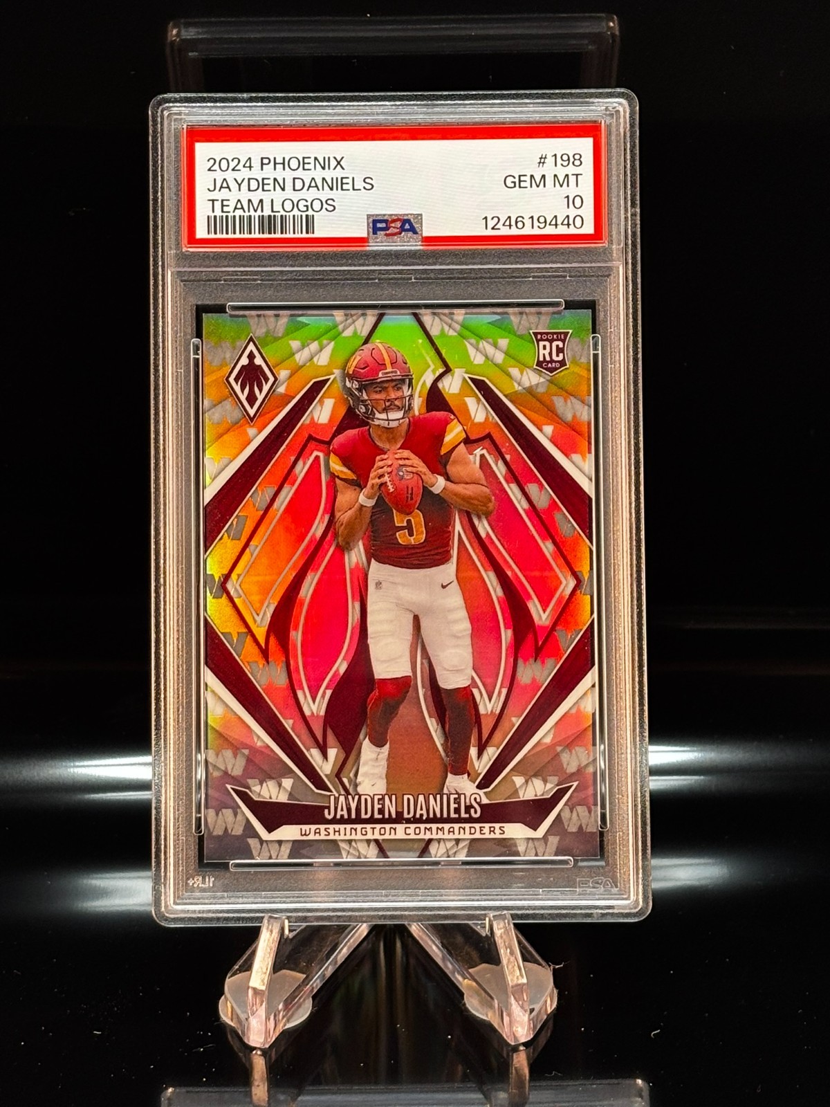 Jayden Daniels - 2024 Panini Phoenix - Rookies Team Logos Prizm /299 #198 (RC)