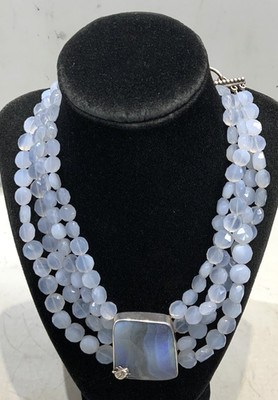 Stephen Dweck Sterling Silver Scarab One of a Kind  Bead Necklace 2003